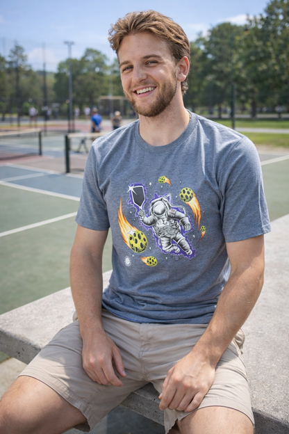 Cosmic Pickleball Astronaut Hand-Drawn Tee