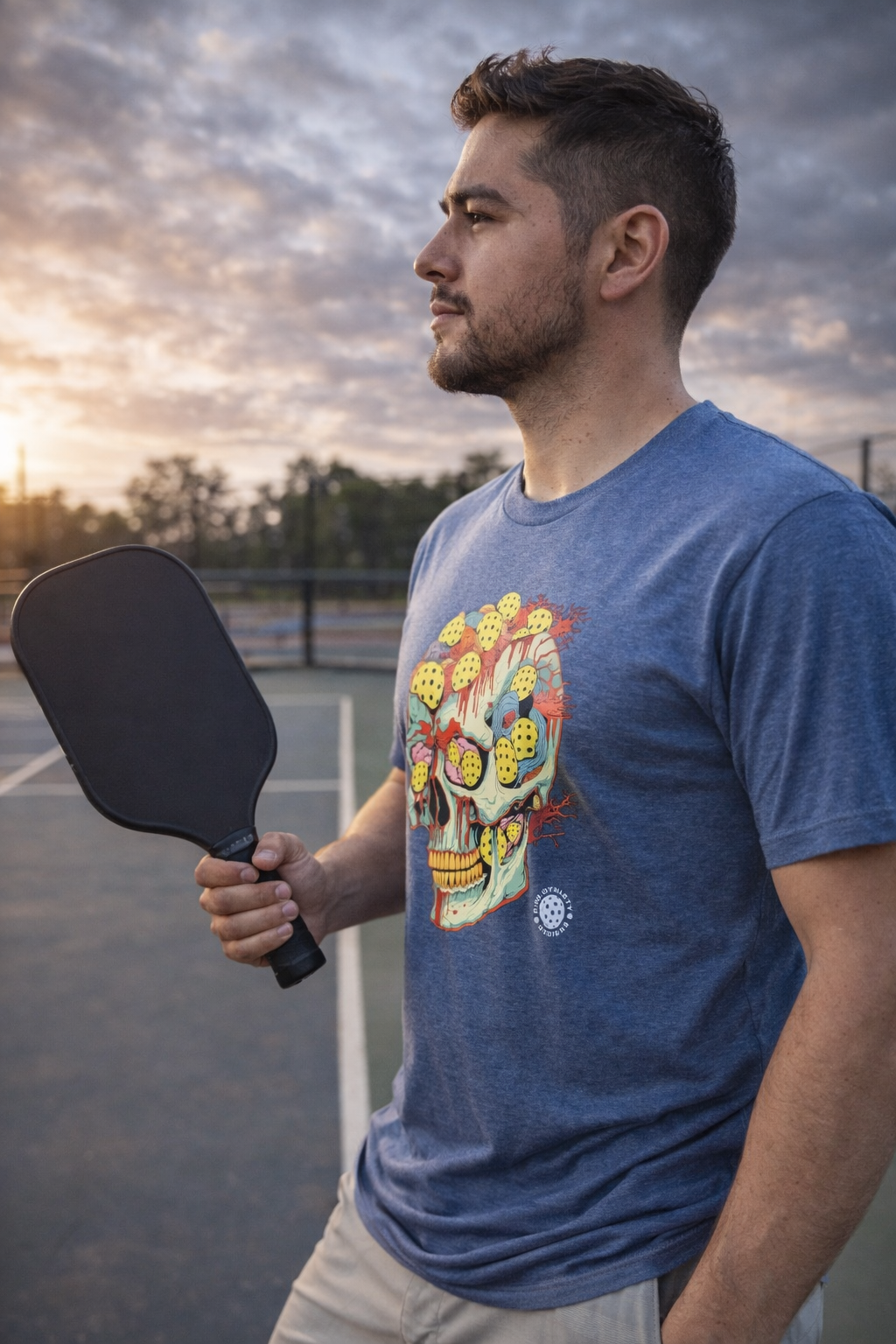 Dink Essentials Graphic Skull Pickleball Essentials Tee